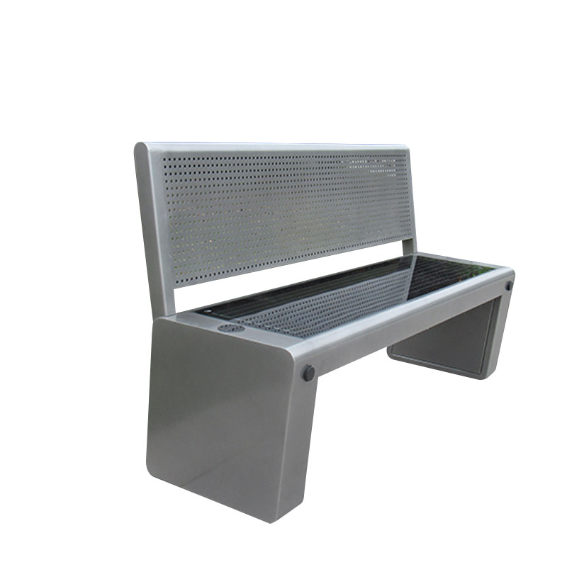 DDK-2010A Smart Bench op zonne-energie Opladen WIFI Bluetooth-luidspreker Buitenbank met rug